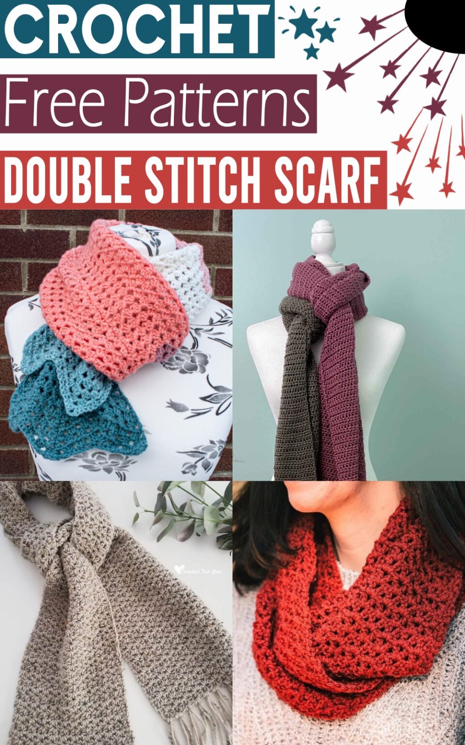 10 Free Double Crochet Scarf Patterns For Beginners - Red Agape Blog