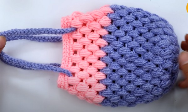 How To Crochet Small Bag With Puff Stitch