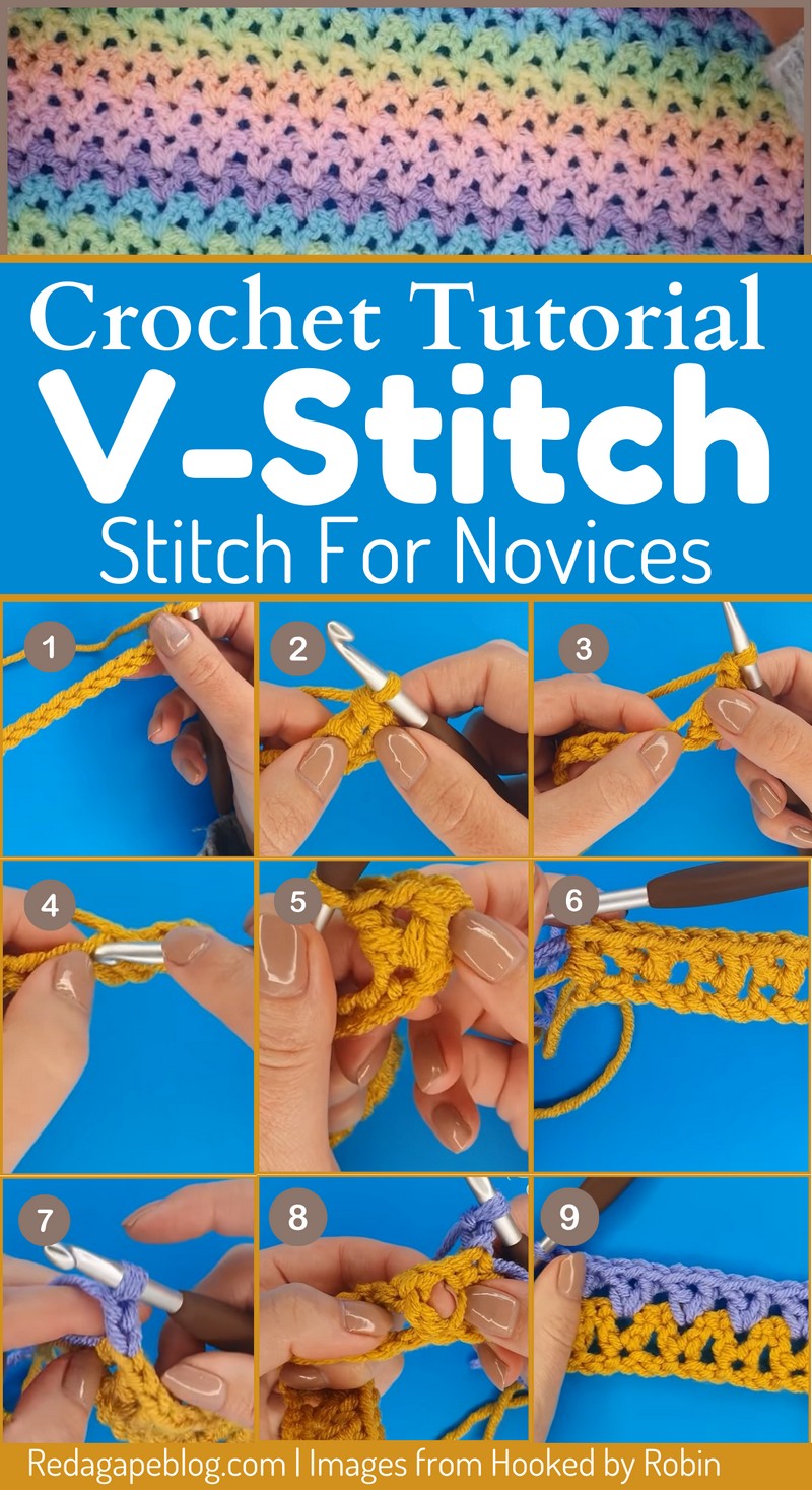 How to crochet V-stitch Step-by-Step Tutorial