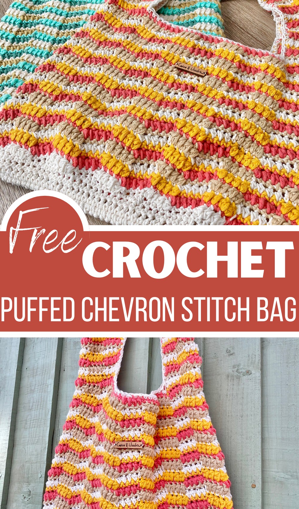 Puffed Chevron Stitch Bag
