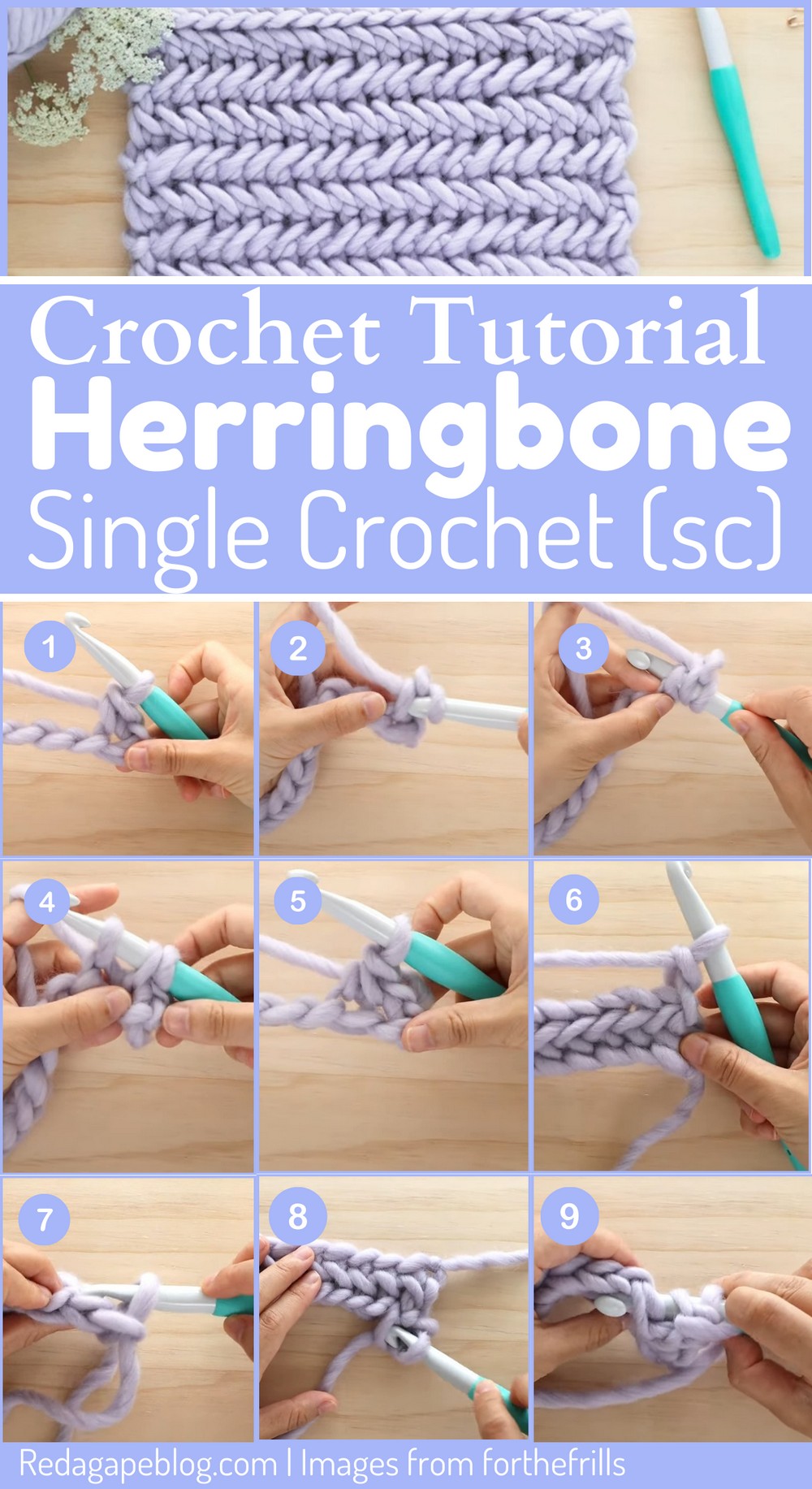 How to Herringbone Single Crochet Stitch 