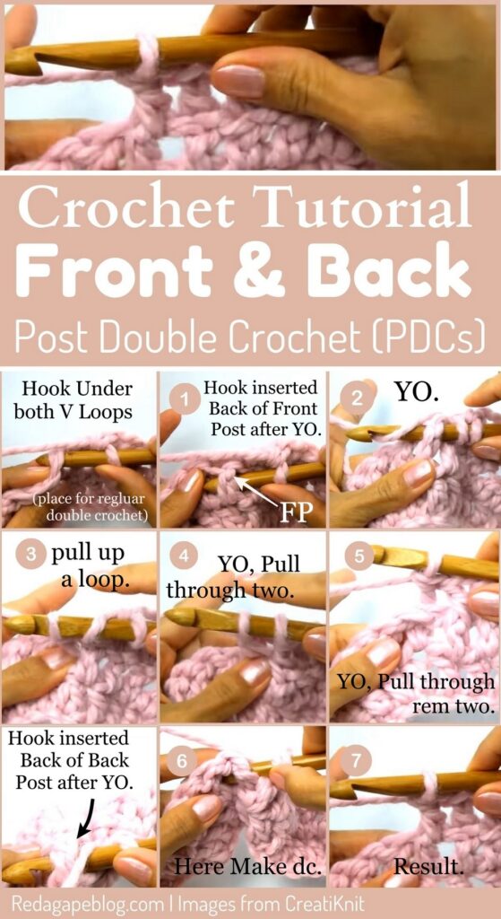 How To Post Double Crochet | Front and Back Pdc - Red Agape Blog
