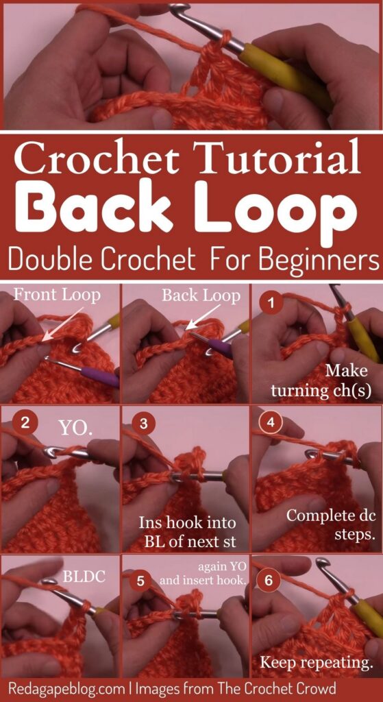 How to Back Loop Double Crochet (BLO dc) For Beginners - Red Agape Blog