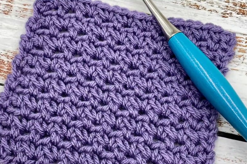 Cluster single crochet tutorial (fetaute image)