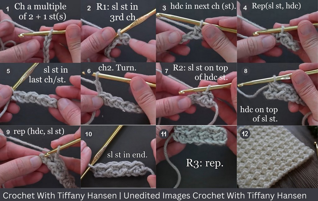 Crochet Crunch Stitch (Step-by-Step Pictures)
