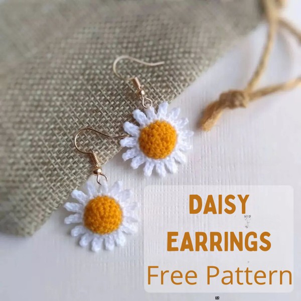 Crochet Daisy Earrings Pattern