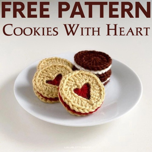 Free Crochet Cookies With Heart Pattern