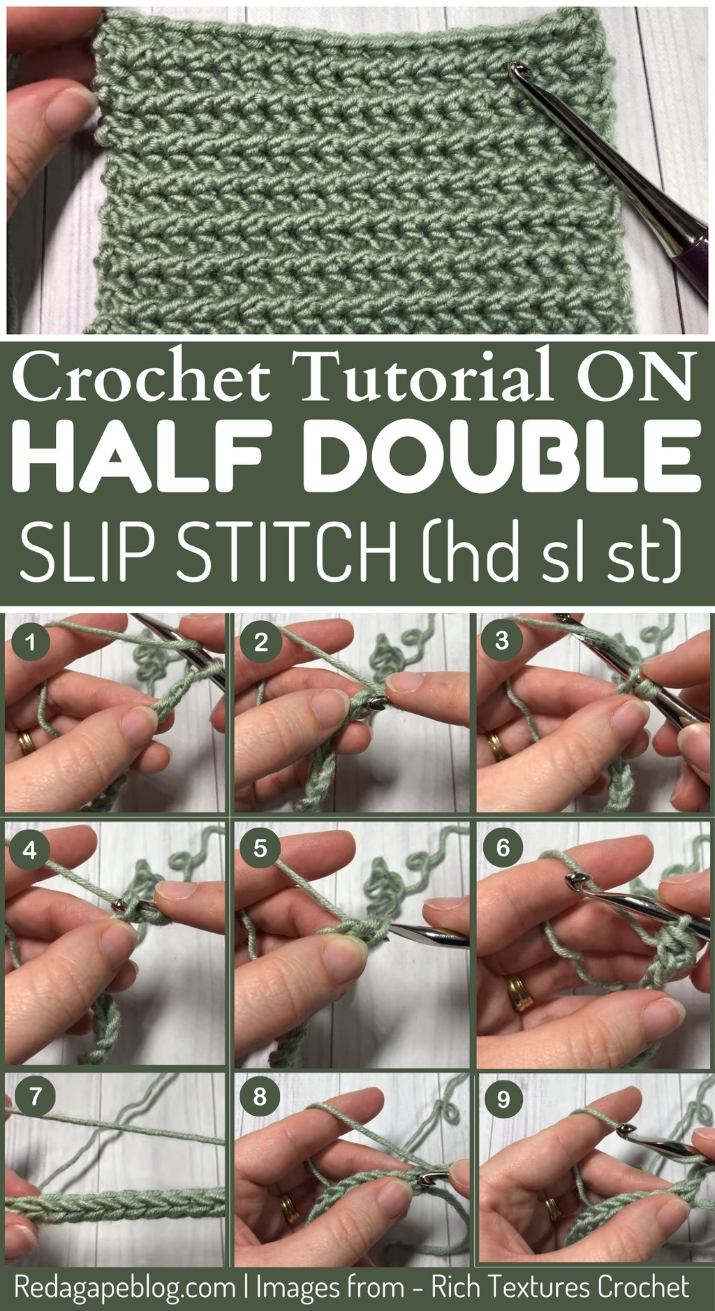 Half Double Slip Stitch (Step-by-Step Tutorial)