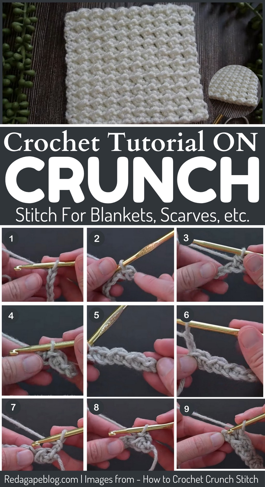 How to Crochet Crunch Stitch (Step-by-Step Tutorial)