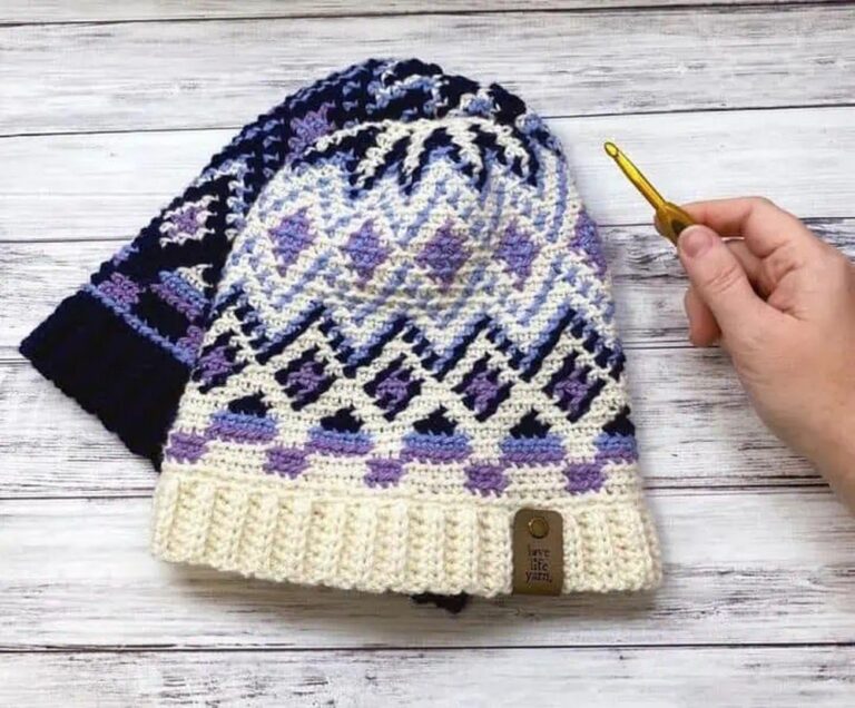 Crochet Fair Isle Hat For Winter Adventures