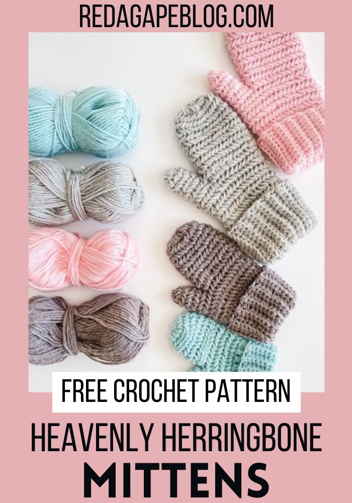 Crochet Heavenly Herringbone Mittens