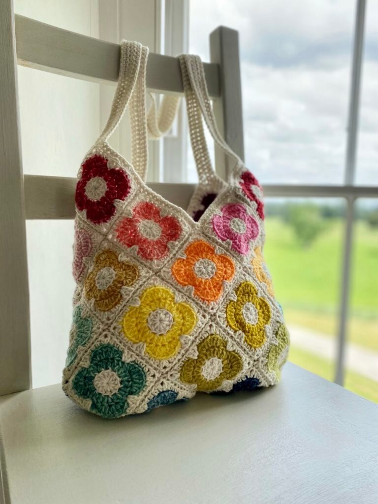 Crochet Orla Love Bag Pattern Made Of Flower Squares