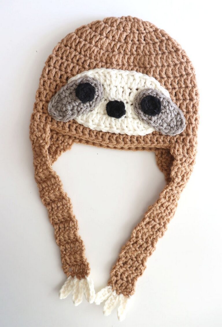 Crochet Sloth Hat Free Pattern