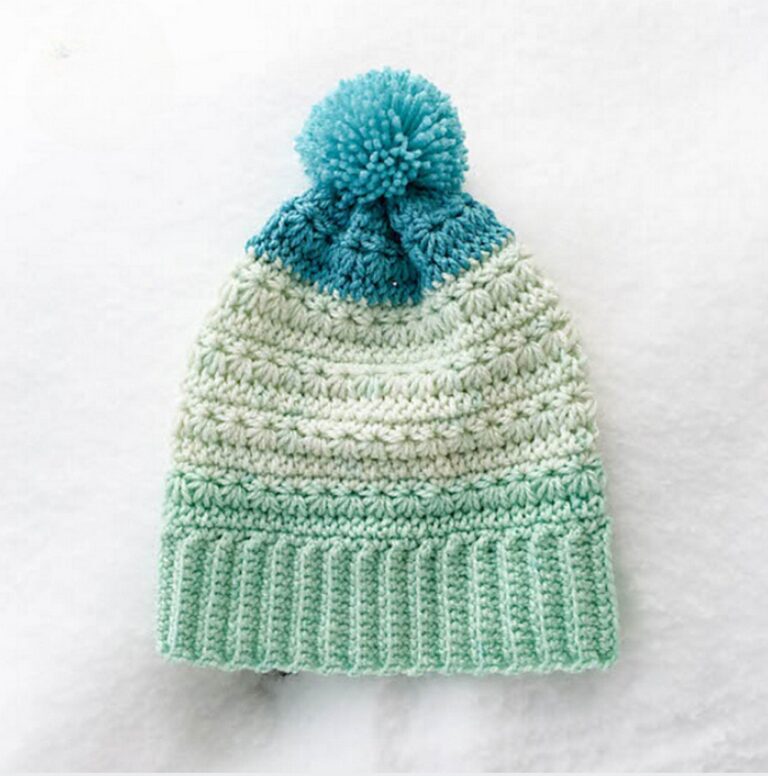 Crochet Snow Drops Slouch Hat Free Pattern