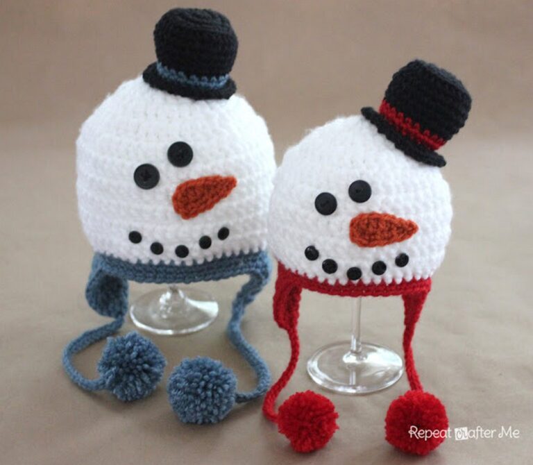 Crochet Snowman Hat Pattern For Playful Winters Coverage