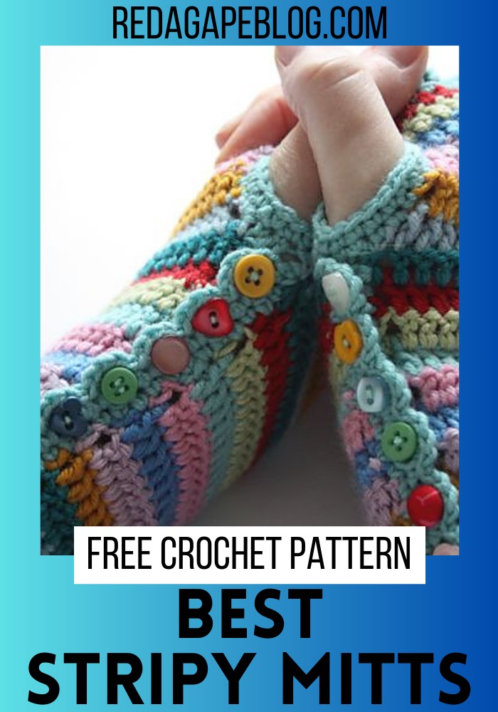 Crochet Stripy Mitts Pattern