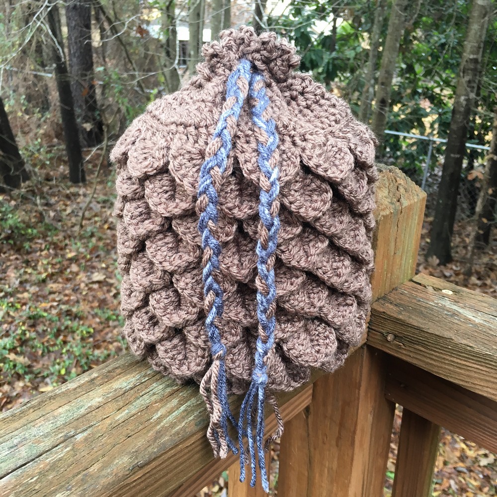 Crochet XL Dragonscale Dice Bag