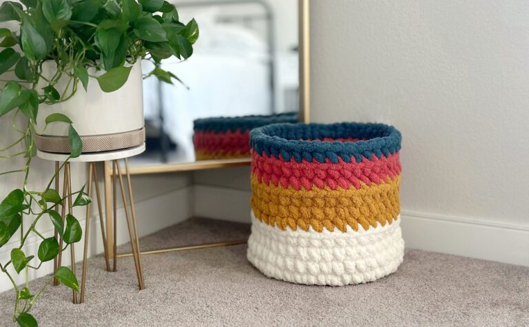Crochet Xl Color Block Basket Pattern Free