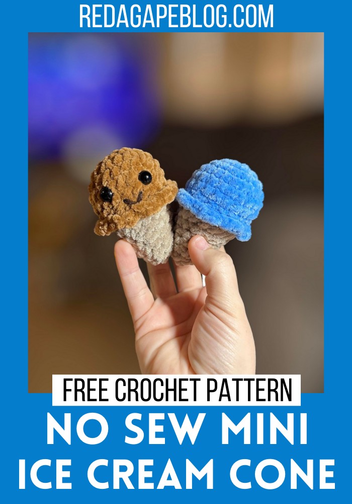 Free Crochet No Sew Mini Ice Cream Cone Pattern