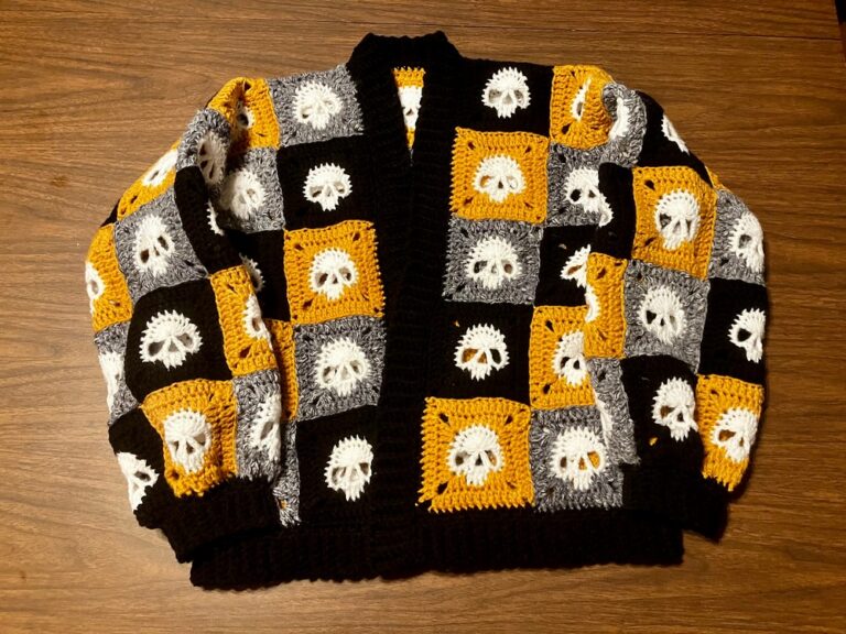 Crochet Granny Square Skull Sweater Pattern