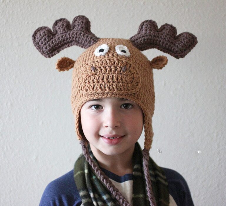 Crochet Moose Hat Pattern For Winter Holidays