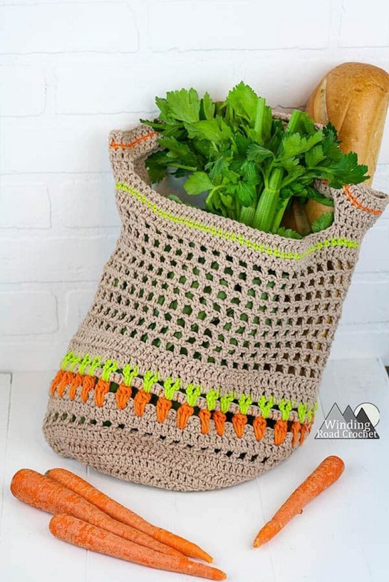 Easy Crochet Vegetable Market Bag Pattern
