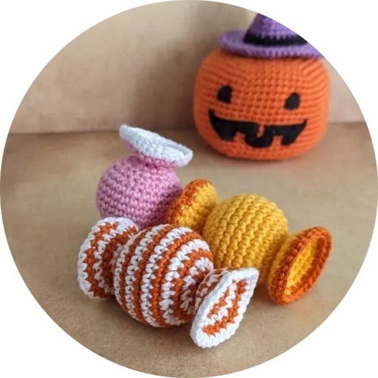 Cute Mini Crochet Candy Pattern In Different Colors