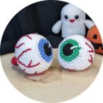 Free Crochet Eyeball Pattern To Add Spookiness On Crochet Items - Red ...