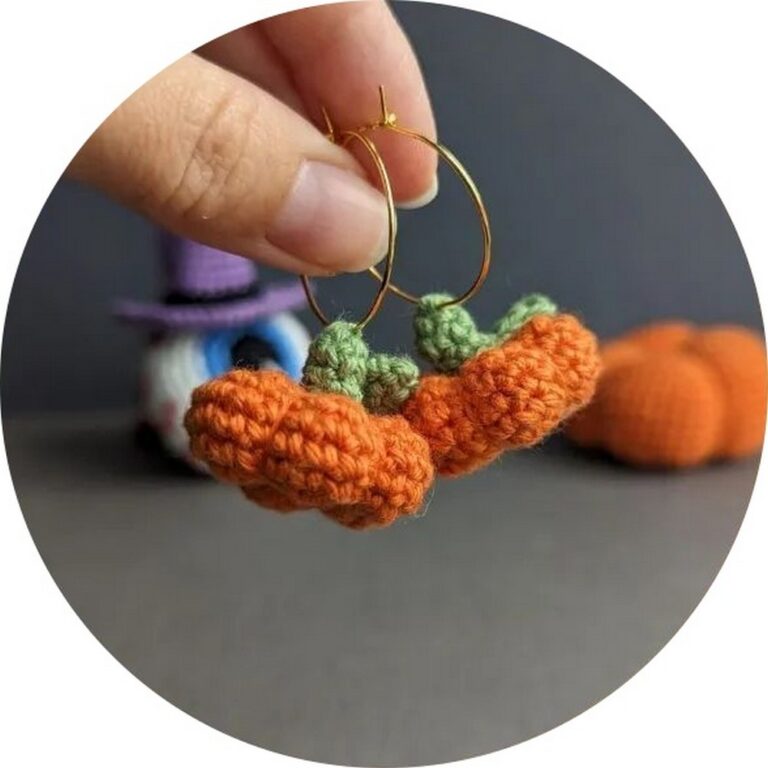 Crochet Pumpkin Earrings Pattern For Halloween Season