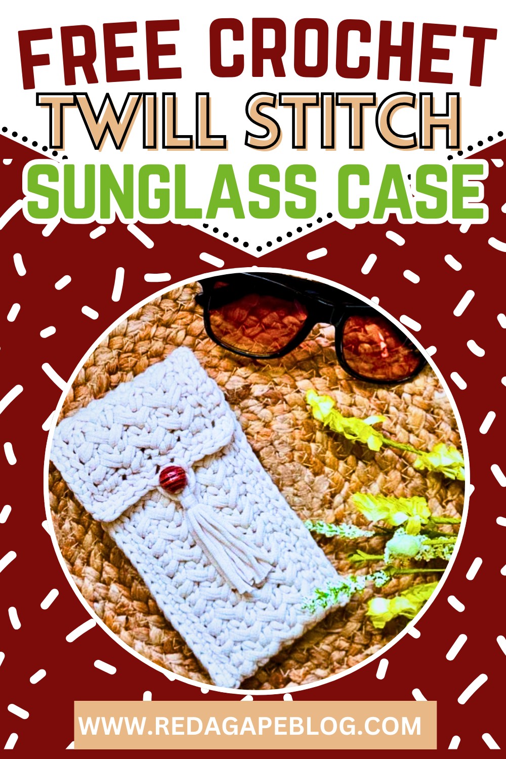 Woven Twill Stitch Sunglass Case