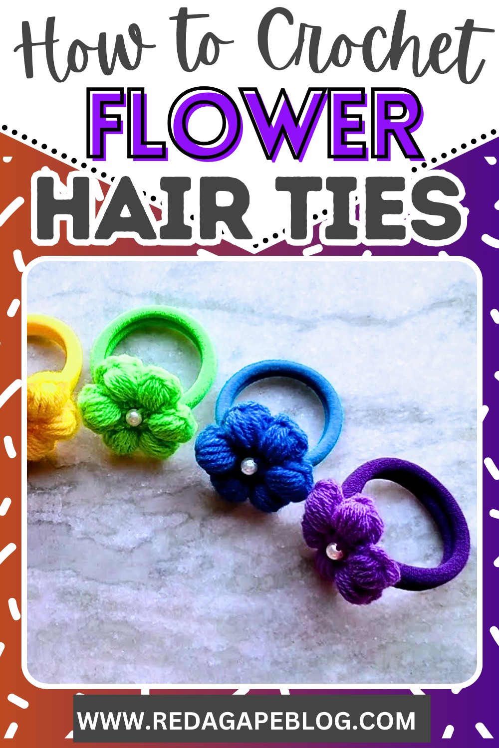 Crochet Flower Hair Ties