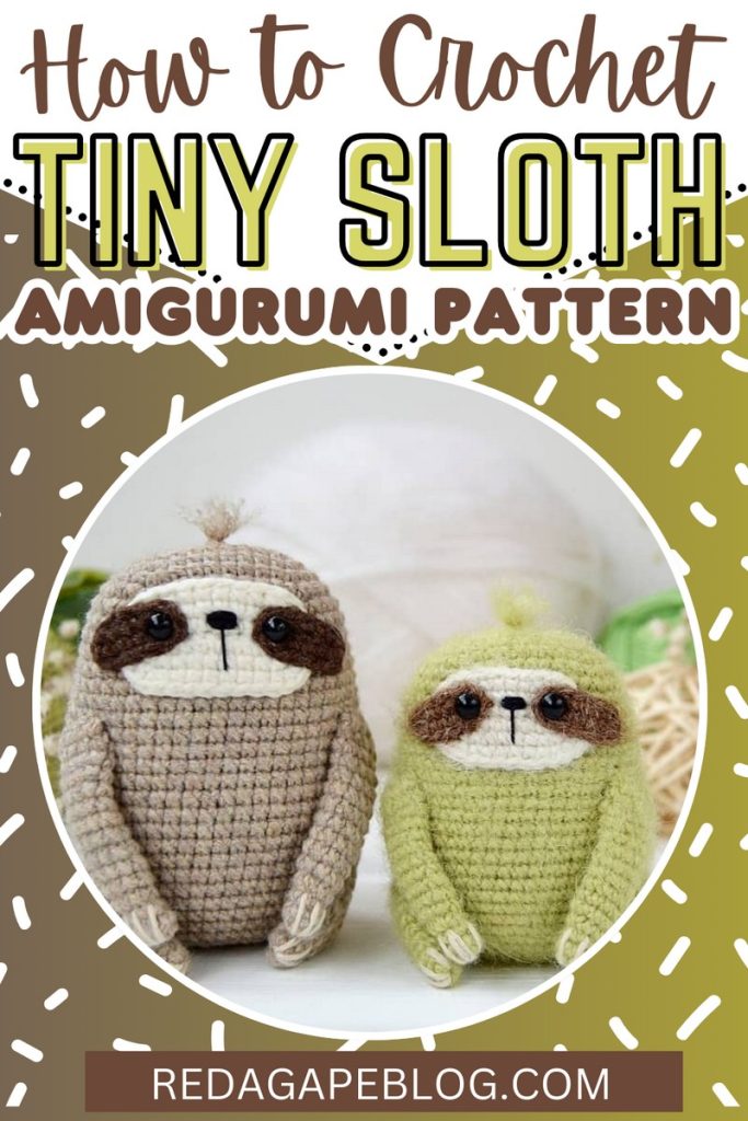 Free Crochet Little Sloth Pattern For Garden Decorations - Red Agape Blog