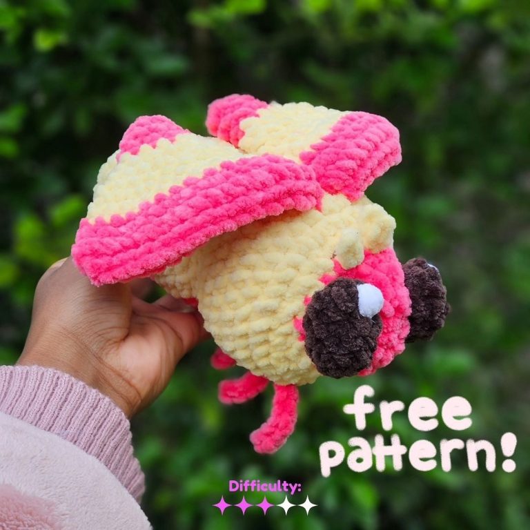 Free Crochet Rose Maple Moth Amigurumi Pattern For Beginners