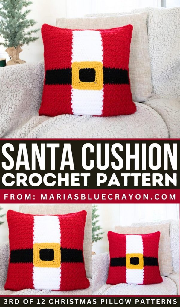 12 Free Crochet Christmas Pillow Patterns for Decor - Red Agape Blog
