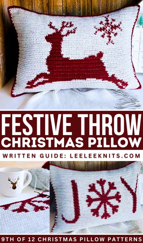 12 Free Crochet Christmas Pillow Patterns for Decor - Red Agape Blog
