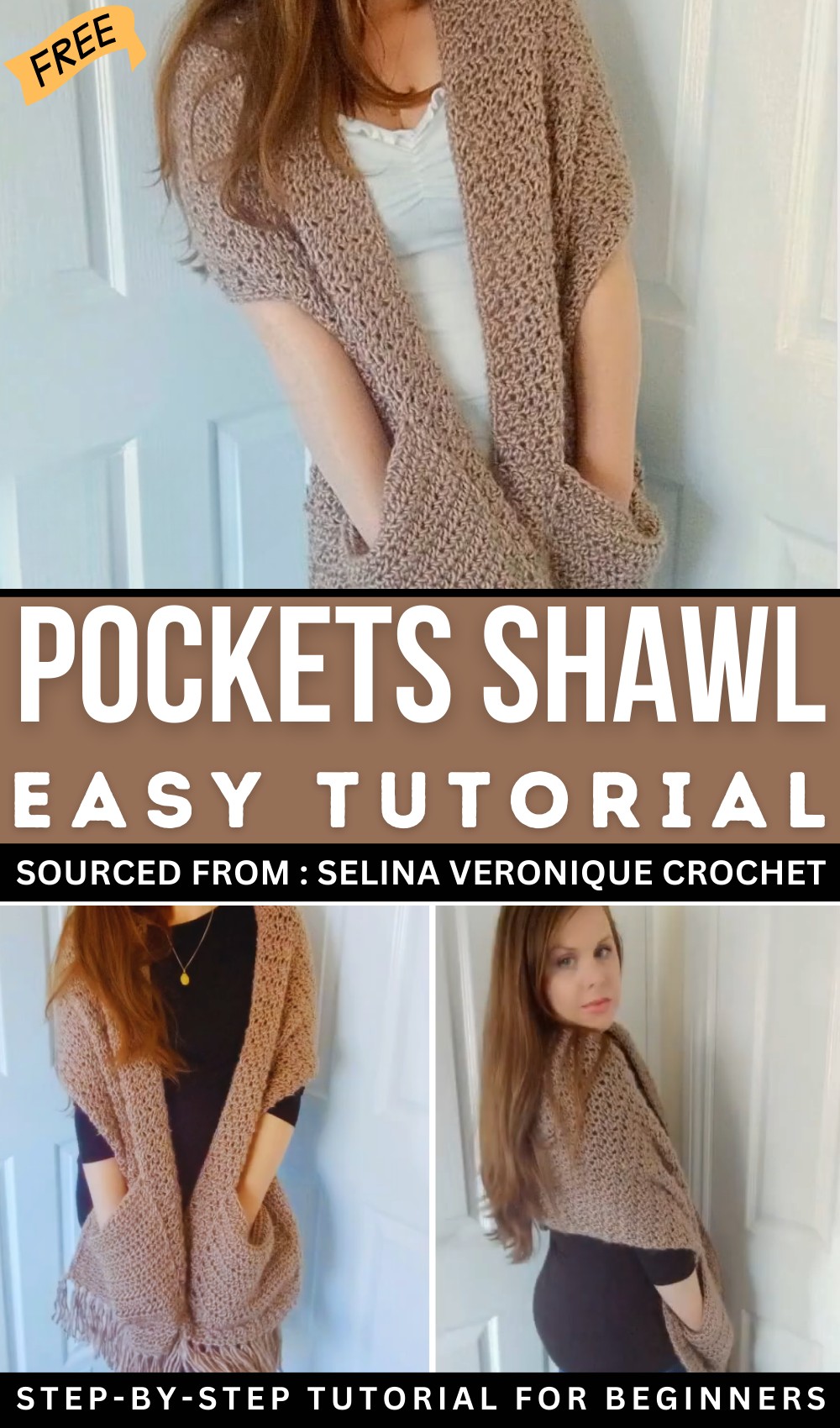 Crochet Easy Pocket Shawl