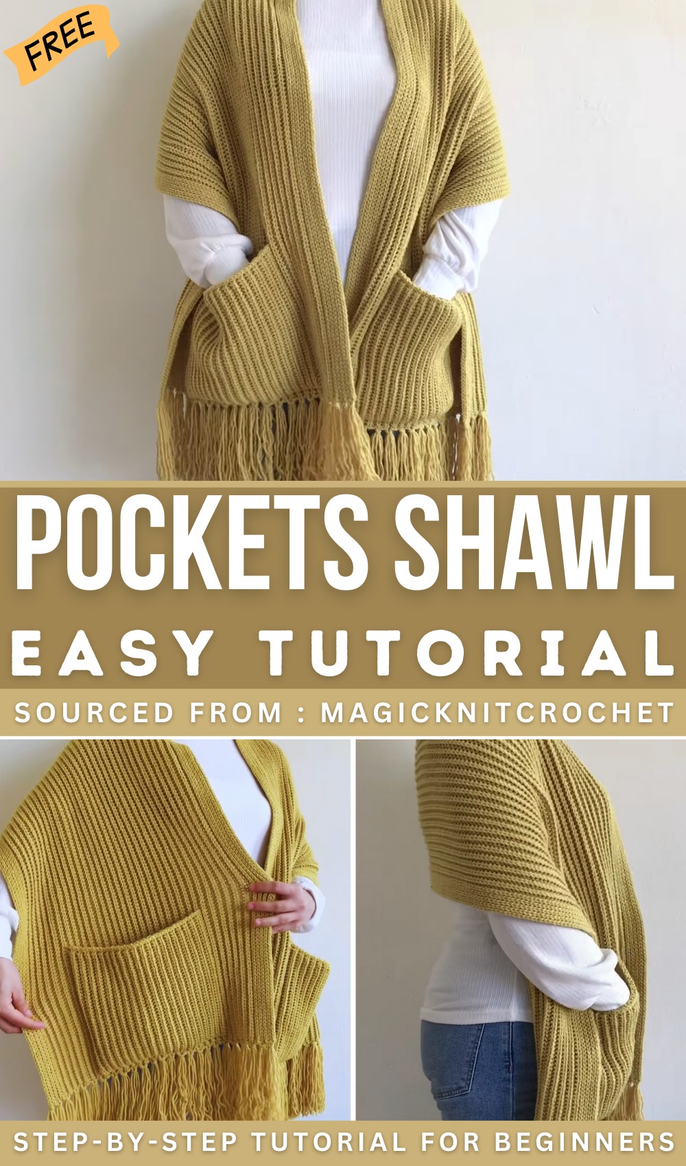 Crochet Pocket Shawl