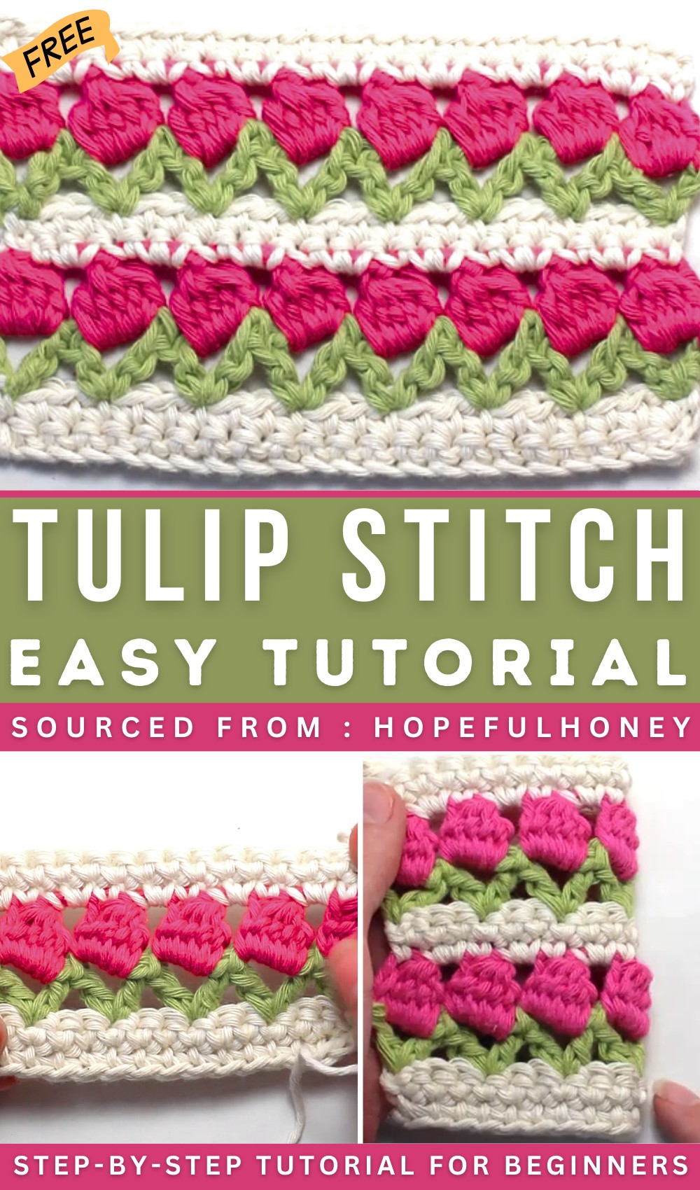 How To Crochet The Tulip Stitch Easy Tutorial by Hopeful Honey