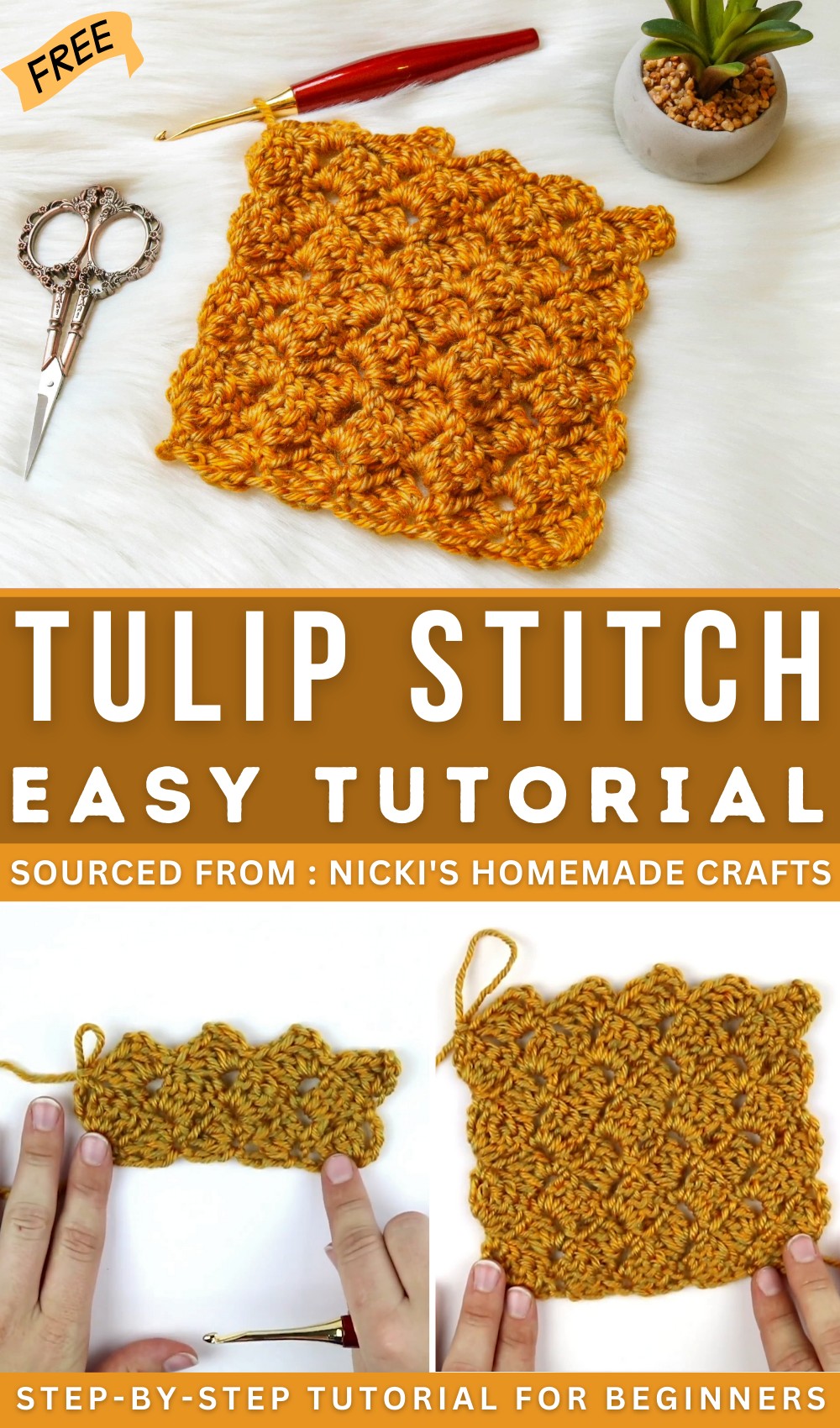 How to CROCHET HORIZONTAL BOX STITCH Easily AKA Tulip Stitch