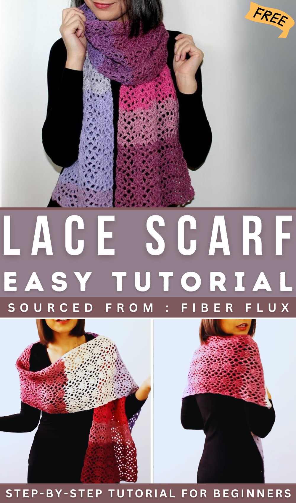 How to Crochet Easy Lace Scarf for Beginners