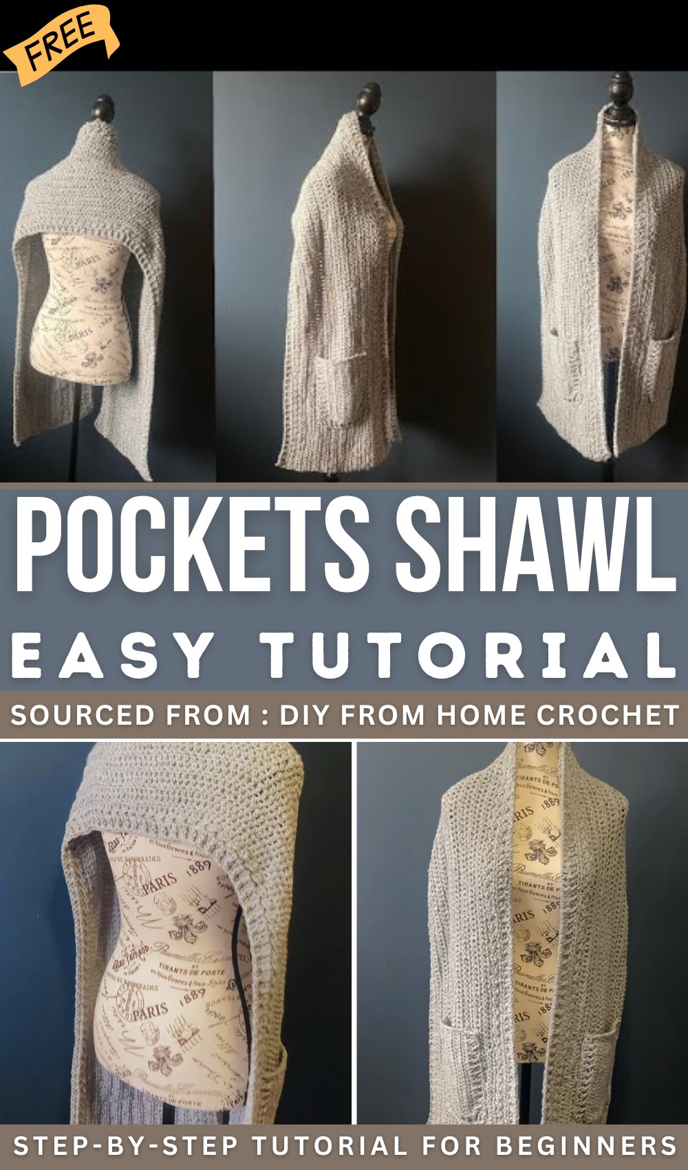How to crochet a pocket shawl