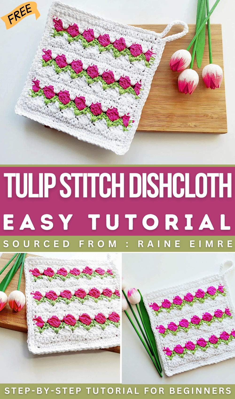 Tulip Stitch Dishcloth