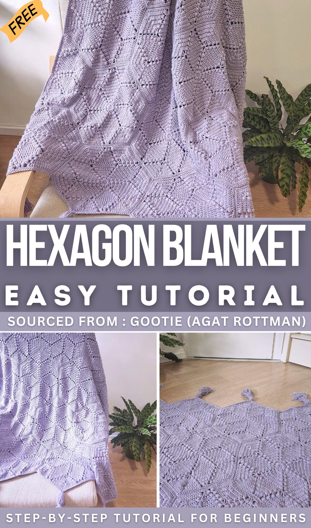 Crochet Diamonds Hexagon Blanket