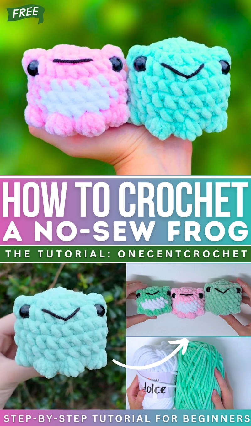 Crochet Frog Tutorial - No Sew Free Crochet Pattern