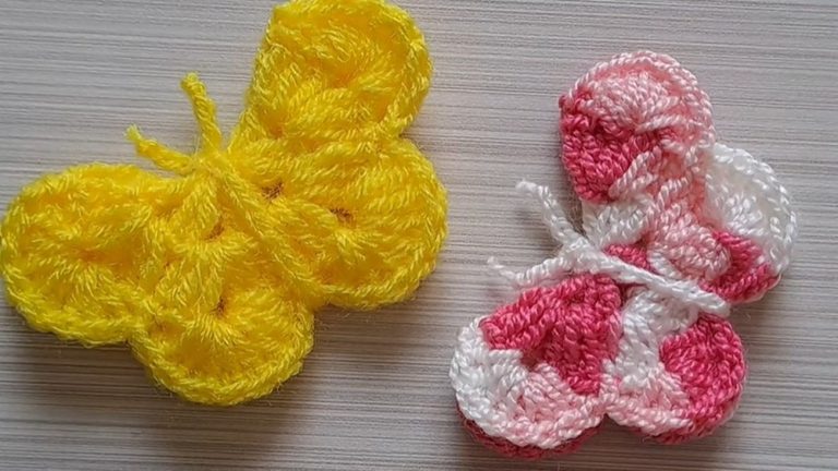How to Crochet Colorful Butterfly for Decor