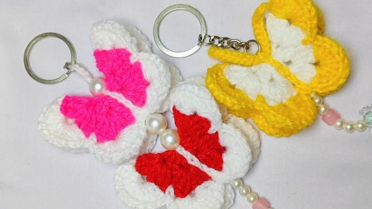 How to Crochet Beautiful Keychain Butterfly for Beginners