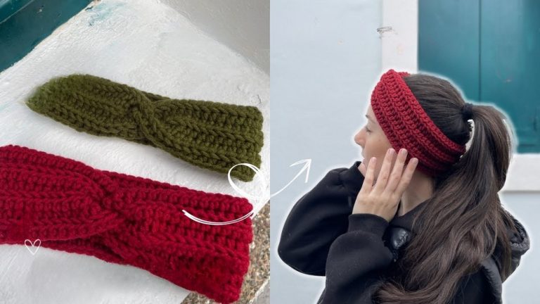 How To Crochet Easy Twisted Headband Tutorial