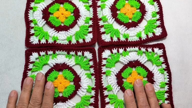 How to Crochet Colorful Granny Square for Cushion