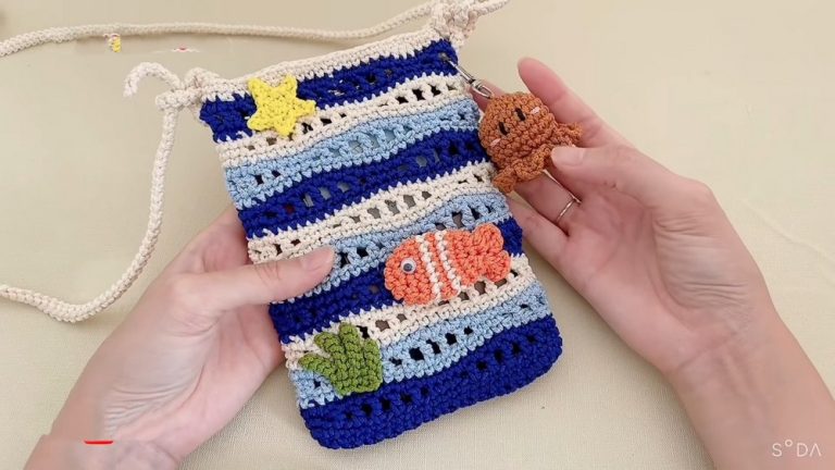 How to Crochet Ocean Waves Mobile Bag for Adults