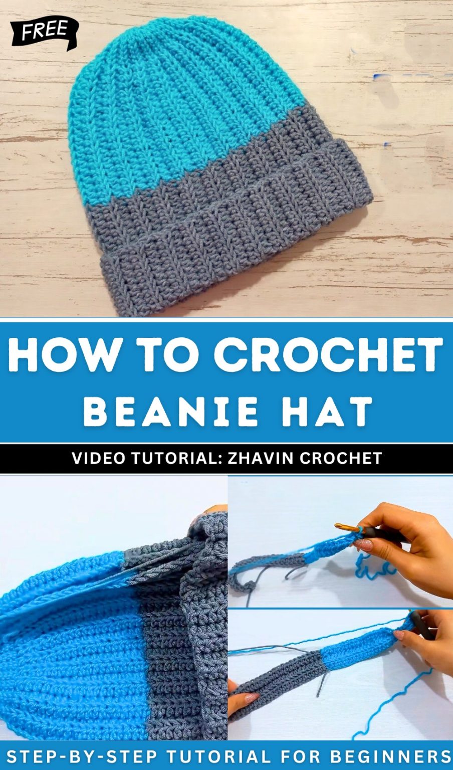Easy Free Crochet Beanie Hat Pattern for Beginners - Red Agape Blog